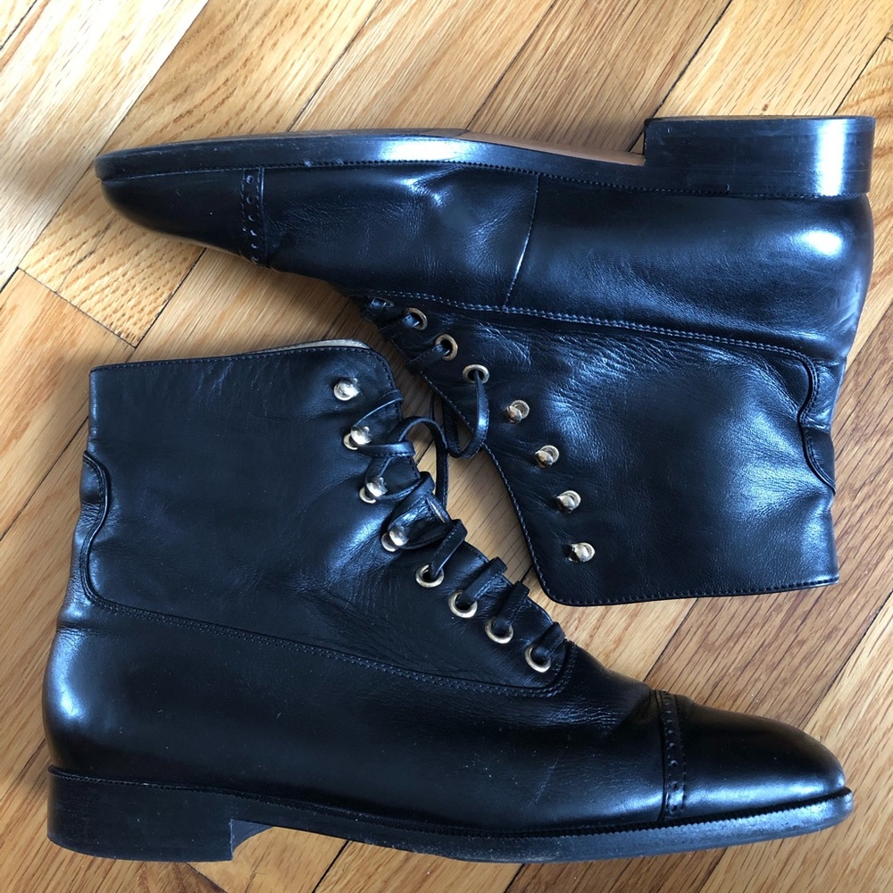 Dolce & Gabbana Black Lace Up Boots